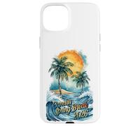 Custodia per iPhone 15 Plus Cancun Spring Break 2026 Palma e onde ad acquerello