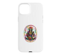 Custodia per iPhone 15 Plus Candele di Santa Muerte Tie Dye Folk Saint Roses