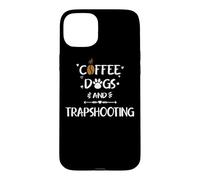 Custodia per iPhone 15 Plus Cani da caffè e traptiro | Skeet Trap Clay Shooting