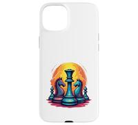 Custodia per iPhone 15 Plus Capolavoro degli scacchi al tramonto - Re e cavalieri degli scacchi audaci