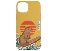 Custodia per iPhone 15 Plus Capybara Surf Giapponese Grande Onda Kanagawa Ukiyo-e