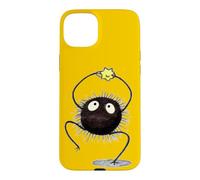Custodia per iPhone 15 Plus Carino Anime Soot Man con stelle colorate di zucchero
