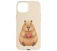 Custodia per iPhone 15 Plus Carino Capibara Holding Cuore Rosso Valentine Love