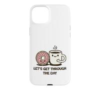 Custodia per iPhone 15 Plus Carino Ciambella Caffè Let's Get Through Daily Grind