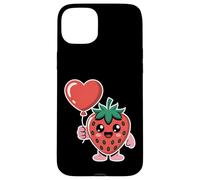 Custodia per iPhone 15 Plus Carino Fragola Che Tiene Cuore Palloncino Kawaii Fruit Art