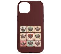 Custodia per iPhone 15 Plus Carino Mothman Valentine Puns Cryptid Lover Cards