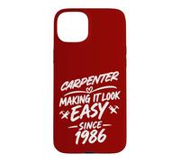 Custodia per iPhone 15 Plus Carpenter 40° anniversario di compleanno, perfetto falegname
