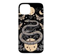 Custodia per iPhone 15 Plus Carta dei Tarocchi Serpente Mistico con Falene e Lune
