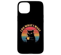 Custodia per iPhone 15 Plus Cat Coffee Moody Kitty Morning Cafe Mom