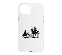 Custodia per iPhone 15 Plus Cavaliere Errante Don Chisciotte Sancho Panza Opera D'arte Silhouette