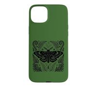 Custodia per iPhone 15 Plus Celeste Falena Felce Botanico Gotico Cottagecore Natura Arte