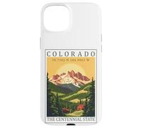 Custodia per iPhone 15 Plus Centennial Colorado GPS Coordinates Travel Poster Opera d'arte