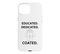 Custodia per iPhone 15 Plus Cerimonia del cappotto bianco dello studente di medicina rivestita dedicata educata