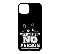 Custodia per iPhone 15 Plus Certificato Nessuna Persona Antisociale Cat Emo Introvert