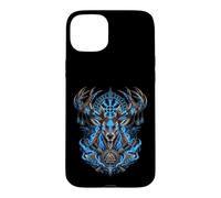Custodia per iPhone 15 Plus Cervo vichingo Eikthyrnir vichinghi rune valhalla celti