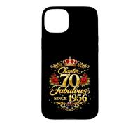 Custodia per iPhone 15 Plus Chapter 70 Fabulous Since 1956 Floral 70th Birthday Women