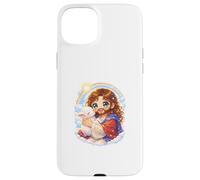 Custodia per iPhone 15 Plus Chibi Gesù Cristo Kawaii Tenendo l'Agnello