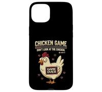 Custodia per iPhone 15 Plus Chicken Game Don't Look At The Chicken Funny Gamer Pixel Art