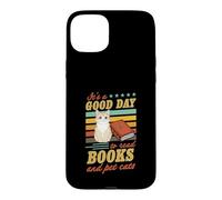 Custodia per iPhone 15 Plus Citazione letteraria "It's A Good Day To Read Books And Pet Cats