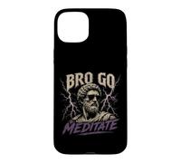 Custodia per iPhone 15 Plus Citazioni sullo stoicismo di Bro Go Meditate Marcus Aurelio