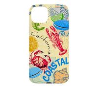 Custodia per iPhone 15 Plus Coastal Lighthouse Sailboat Ocean Sunset Scenic Artwork