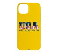 Custodia per iPhone 15 Plus College USA Caratteri Rosso Bianca Blu Stelle E Strisce