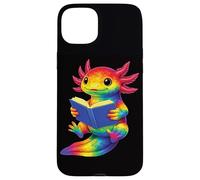 Custodia per iPhone 15 Plus Colorato Axolotl libro di lettura - Carino Aesthetic Book Lover