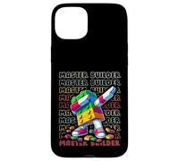 Custodia per iPhone 15 Plus Colorful Retro Master Builder Dabbing Blocks Bricks Builder