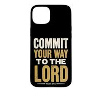 Custodia per iPhone 15 Plus Commit Your Way To The Lord Salmo 37:5 Versetto della Bibbia