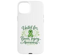 Custodia per iPhone 15 Plus Consapevolezza del trauma cranico a sostegno delle lesioni cerebrali United Survivor Ribbon