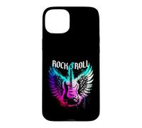Custodia per iPhone 15 Plus Cool Rock'n Roll Guitar Wings Music, concerto di una rock band