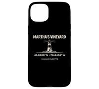 Custodia per iPhone 15 Plus Coordinate del faro di Marthas Vineyard Massachusetts