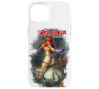 Custodia per iPhone 15 Plus Copertina a fumetti rossa di Sonja Marc Silvestri She-Devil Woman Warrior