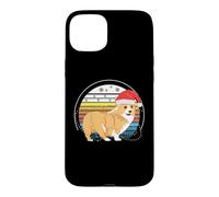 Custodia per iPhone 15 Plus Corgi Cappello di Babbo Natale Luci Albero di Natale Cane Corgmas