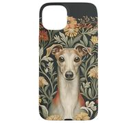 Custodia per iPhone 15 Plus Cottage floreale da giardino con levriero italiano rosso fulvo