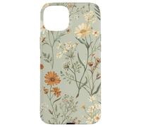 Custodia per iPhone 15 Plus Cottagecore botanico da giardino floreale con fiori selvatici verde salvia