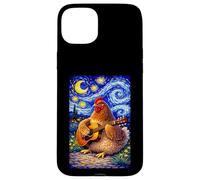 Custodia per iPhone 15 Plus Cozy Chicken Playing Guitar Whimsical Art Music Farmer Hen
