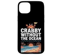 Custodia per iPhone 15 Plus Crabby Without The Ocean Funny Beach Vacation Crab