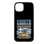 Custodia per iPhone 15 Plus Creta Grecia Bandiera Isola Grafico di viaggio