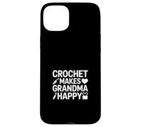 Custodia per iPhone 15 Plus Crochet Rende Nonna Felice Divertente Crochet Nana