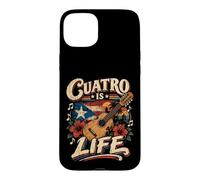 Custodia per iPhone 15 Plus Cuatro Is Life Puerto Rico Strumento Citazione