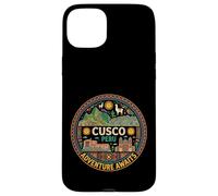 Custodia per iPhone 15 Plus Cusco Perù Round Travel Souvenir City Landmark Tourist Gift