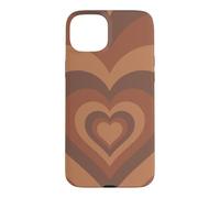 Custodia per iPhone 15 Plus Custodia per telefono marrone a forma di cuore per amanti del cioccolato, regalo d'amore