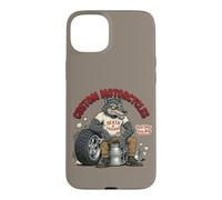 Custodia per iPhone 15 Plus Custom Motorcycles Lowbrow Wolf Rockabilly 1950s Biker
