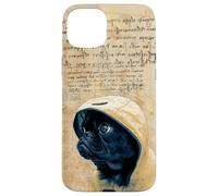 Custodia per iPhone 15 Plus Cute Black Pug Motif For Pug Lovers For Rainy Days & Pug Mom