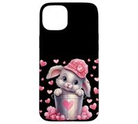 Custodia per iPhone 15 Plus Cute Bunny In Valentines Basket Hearts For Rabbit Mom