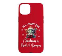 Custodia per iPhone 15 Plus Cute Dragon Book For All I Want Christmas is Books & Dragons