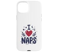 Custodia per iPhone 15 Plus Cute I heart Naps design for Moms, Sleepy Girl Funny Mom