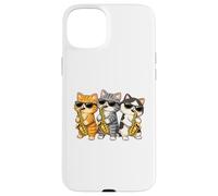 Custodia per iPhone 15 Plus Cute Kawaii Kitten Saxophone Trio Music Lovers
