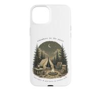 Custodia per iPhone 15 Plus Da qualche parte nel design della foresta lunare del falò